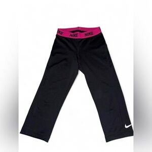 Nike Black Leggings with Pink Waistband